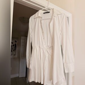 Zara Classic White Long Sleeve Dress